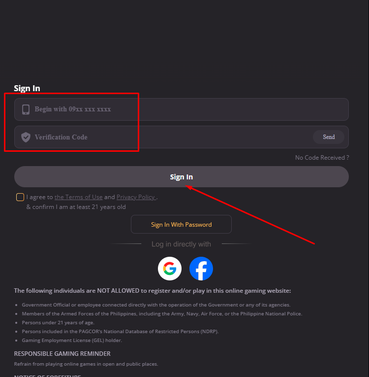 Step 3: Enter account information