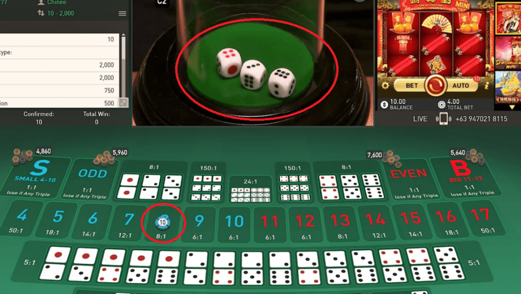 Types of bets in Sicbo