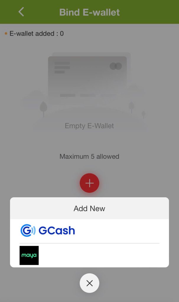 Step 3: Fill in e-wallet information and transaction password